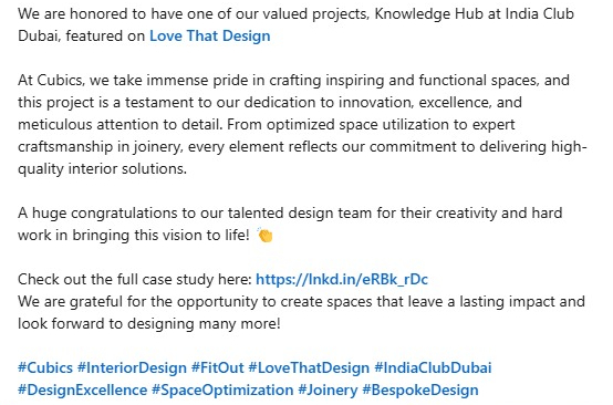 Interiors Company in Dubai - Cubics